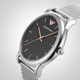 Buy Shop Emporio Armani Luigi Analog Black Dial Silver Mesh Bracelet Watch For Men - AR11272 USA Online