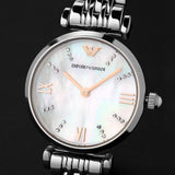 Buy Shop Emporio Armani Donna Mother of Pearl Dial Silver Steel Strap Watch For Women - AR11204 USA Online