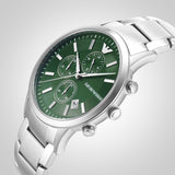 Buy Shop Emporio Armani Renato Chronograph Green Dial Silver Steel Strap Watch For Men - AR11507 USA Online