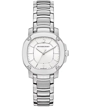 Buy Shop Burberry The Britain Silver Dial Silver Steel Strap Watch for Women - BBY1703 USA Online