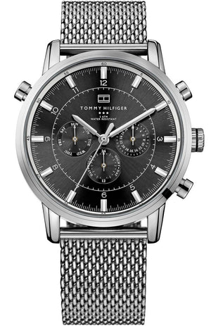 Buy Shop Tommy Hilfiger Harrison Quartz Grey Dial Silver Mesh Bracelet Watch for Men - 1790877 USA Online
