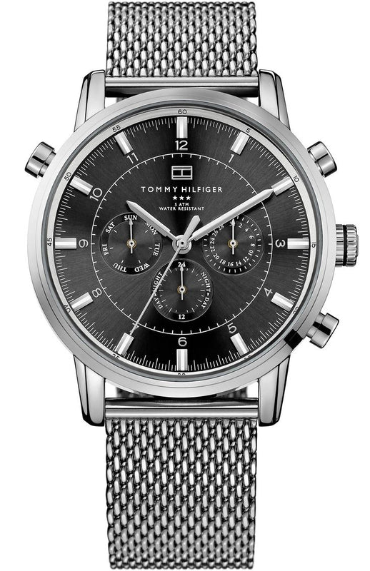 Buy Shop Tommy Hilfiger Harrison Quartz Grey Dial Silver Mesh Bracelet Watch for Men - 1790877 USA Online