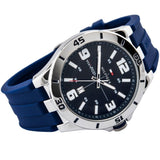 Buy Shop Tommy Hilfiger Drew Black Dial Black Rubber Strap Watch for Men - 1791062 USA Online