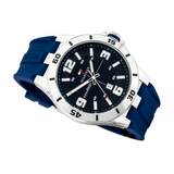 Buy Shop Tommy Hilfiger Drew Black Dial Black Rubber Strap Watch for Men - 1791062 USA Online