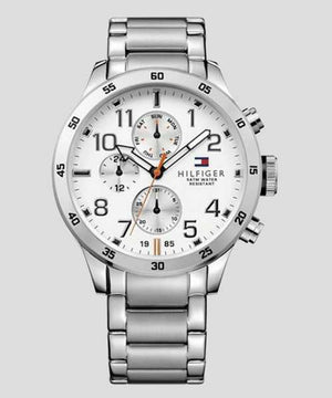 Buy Shop Tommy Hilfiger Trent Multifunction White Dial Silver Steel Strap Watch for Men - 1791140 USA Online