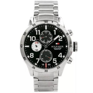 Buy Shop Tommy Hilfiger Cool Sport Multifunction Black Dial Silver Steel Strap Watch for Men - 1791141 USA Online