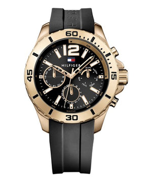 Buy Shop Tommy Hilfiger Sport Multifunction Black Dial Black Rubber Strap Watch for Men - 1791145 USA Online