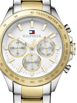 Buy Shop Tommy Hilfiger Hudson Chronograph White Dial Two Tone Steel Strap Watch For Men - 1791226 USA Online