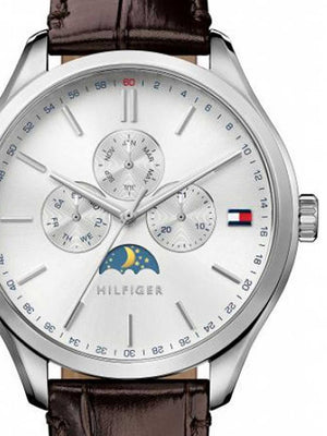Buy Shop Tommy Hilfiger Oliver Quartz White Dial Brown Leather Strap Watch for Men - 1791304 USA Online