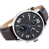 Buy Shop Tommy Hilfiger Aiden Quartz Black Dial Brown Leather Strap Watch for Men - 1791309 USA Online