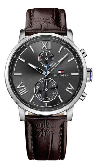 Buy Shop Tommy Hilfiger Aiden Quartz Black Dial Brown Leather Strap Watch for Men - 1791309 USA Online