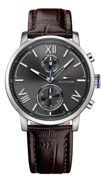 Buy Shop Tommy Hilfiger Aiden Quartz Black Dial Brown Leather Strap Watch for Men - 1791309 USA Online