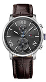 Buy Shop Tommy Hilfiger Aiden Quartz Black Dial Brown Leather Strap Watch for Men - 1791309 USA Online