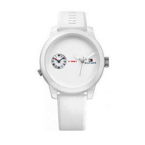 Buy Shop Tommy Hilfiger Denim White Dial White Rubber Strap Watch for Men - 1791324 USA Online