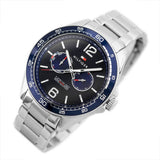 Buy Shop Tommy Hilfiger Erik Chronograph Blue Dial Silver Steel Strap Watch for Men - 1791366 USA Online