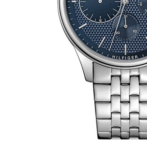 Buy Shop Tommy Hilfiger Damon Chronograph Blue Dial Silver Steel Strap Watch for Men - 1791416 USA Online
