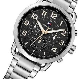 Buy Shop Tommy Hilfiger Briggs Chronograph Black Dial Silver Steel Strap Watch for Men - 1791422 USA Online