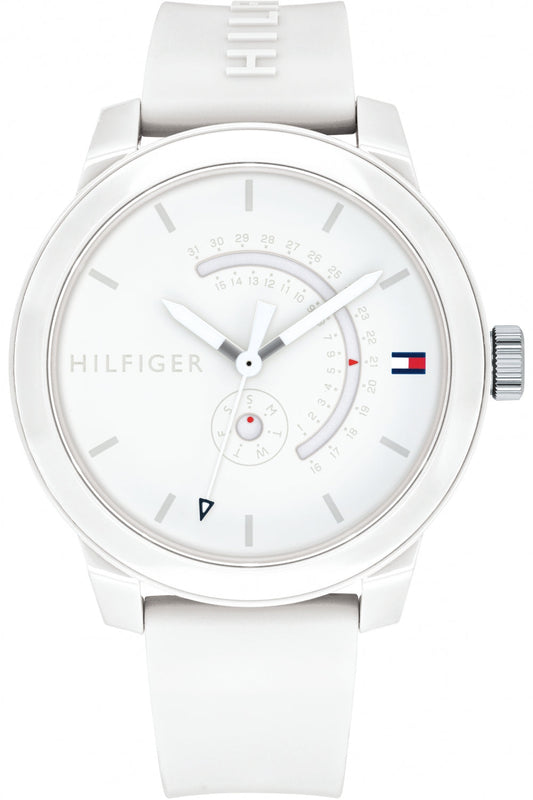 Buy Shop Tommy Hilfiger Denim Analog White Dial White Rubber Strap Watch for Men - 1791481 USA Online
