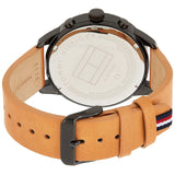 Buy Shop Tommy Hilfiger James Quartz Black Dial Brown Leather Strap Watch For Men - 1791486 USA Online