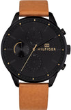 Buy Shop Tommy Hilfiger James Quartz Black Dial Brown Leather Strap Watch For Men - 1791486 USA Online