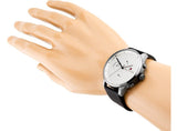 Buy Shop Tommy Hilfiger Lexor Silver Dial Black Leather Strap Watch For Men - 1791489 USA Online