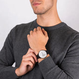 Buy Shop Tommy Hilfiger Lexor Silver Dial Black Leather Strap Watch For Men - 1791489 USA Online