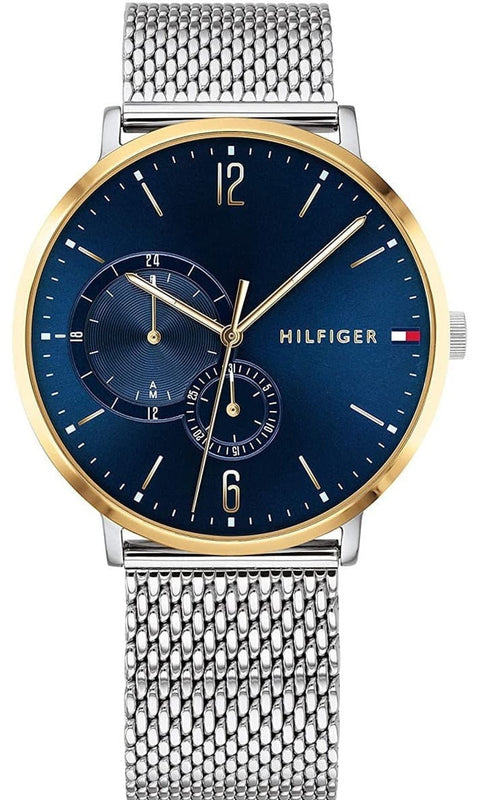 Buy Shop Tommy Hilfiger Brooklyn Quartz Blue Dial Silver Mesh Bracelet Watch for Men - 1791505 USA Online