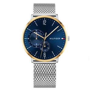 Buy Shop Tommy Hilfiger Brooklyn Quartz Blue Dial Silver Mesh Bracelet Watch for Men - 1791505 USA Online