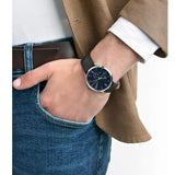 Buy Shop Tommy Hilfiger Cooper Blue Dial Brown Leather Strap Watch for Men - 1791508 USA Online