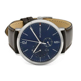 Buy Shop Tommy Hilfiger Cooper Blue Dial Brown Leather Strap Watch for Men - 1791508 USA Online