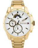 Buy Shop Tommy Hilfiger Iconic Quartz White Dial Gold Steel Strap Watch for Men - 1791538 USA Online