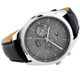 Buy Shop Tommy Hilfiger Deacan Grey Dial Black Leather Strap Watch for Men - 1791548 USA Online