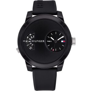 Buy Shop Tommy Hilfiger Denim Black Dial Black Rubber Strap Watch for Men - 1791555 USA Online