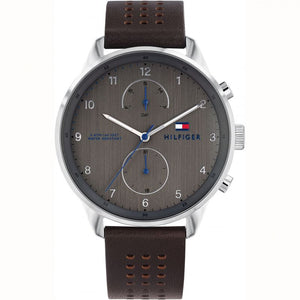 Buy Shop Tommy Hilfiger Chase Quartz Brown Dial Brown Leather Strap Watch for Men - 1791579 USA Online