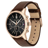 Buy Shop Tommy Hilfiger Multi Function Chronograph Black Dial Brown Leather Strap Watch for Men - 1791631 USA Online