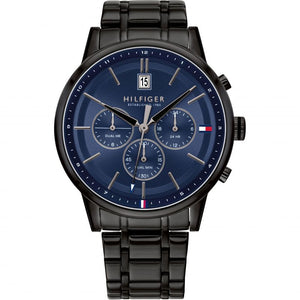 Buy Shop Tommy Hilfiger Kyle Quartz Blue Dial Black Steel Strap Watch for Men - 1791633 USA Online