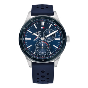 Buy Shop Tommy Hilfiger Austin Quartz Blue Dial Blue Rubber Strap Watch for Men - 1791635 USA Online