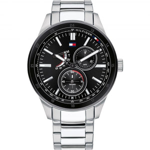 Buy Shop Tommy Hilfiger Austin Black Dial Silver Steel Strap Watch for Men - 1791639 USA Online