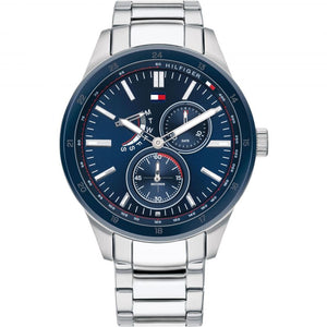 Buy Shop Tommy Hilfiger Austin Blue Dial Silver Steel Strap Watch for Men - 1791640 USA Online