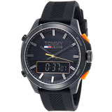 Buy Shop Tommy Hilfiger Jeans Analog Black Dial Black Silicone Strap Watch For Men - 1791763 USA Online