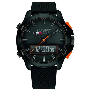 Buy Shop Tommy Hilfiger Jeans Analog Black Dial Black Silicone Strap Watch For Men - 1791763 USA Online