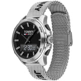 Buy Shop Tommy Hilfiger Digital Black Dial Silver Mesh Bracelet Watch For Men - 1791765 USA Online