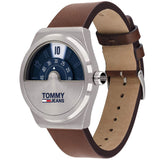 Buy Shop Tommy Hilfiger Monogram Pop Quartz Silver Dial Brown Leather Strap Watch For Men - 1791772 USA Online