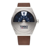 Buy Shop Tommy Hilfiger Monogram Pop Quartz Silver Dial Brown Leather Strap Watch For Men - 1791772 USA Online