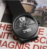 Buy Shop Tommy Hilfiger Monogram Pop Quartz Black Dial Black Leather Strap Watch For Men - 1791773 USA Online