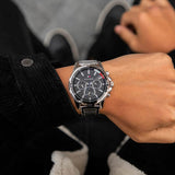 Buy Shop Tommy Hilfiger Mason Multifunction Black Dial Silver Steel Strap Watch For Men - 1791936 USA Online