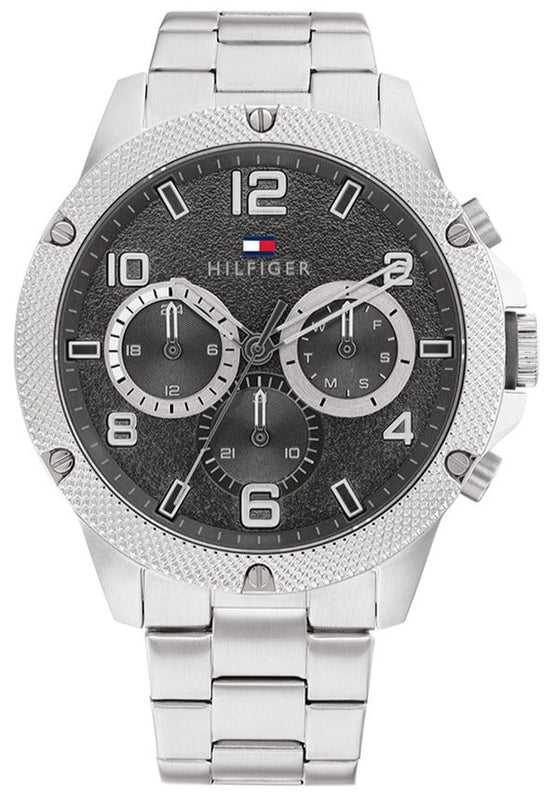 Buy Shop Tommy Hilfiger Blaze Chronograph Black Dial Silver Steel Strap Watch For Men - 1792029 USA Online