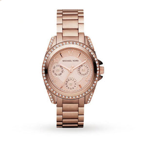 Buy Shop Michael Kors Blair Rose Gold Dial Rose Gold Steel Strap Watch for Women - MK5613 USA Online