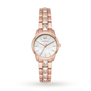 Buy Shop Michael Kors Runway Mercer Mother of Pearl White Dial Two Tone Steel Strap Watch For Women - MK6674 USA Online