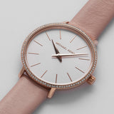 Buy Shop Michael Kors Pyper Analog White Dial Pink Leather Strap Watch For Women - MK2803 USA Online